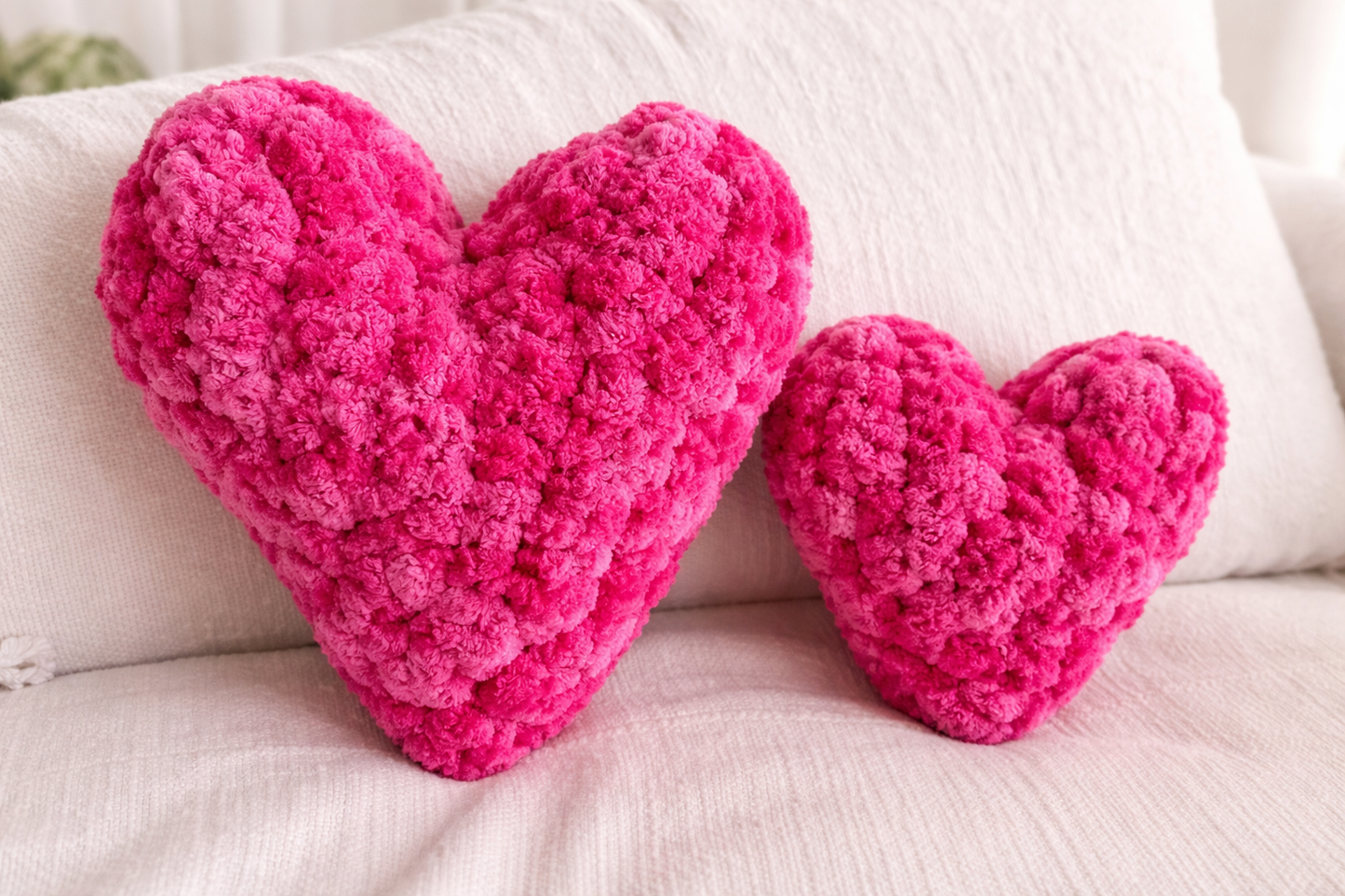 Chunky Hand Knit Heart Pillow – 9” or 14”