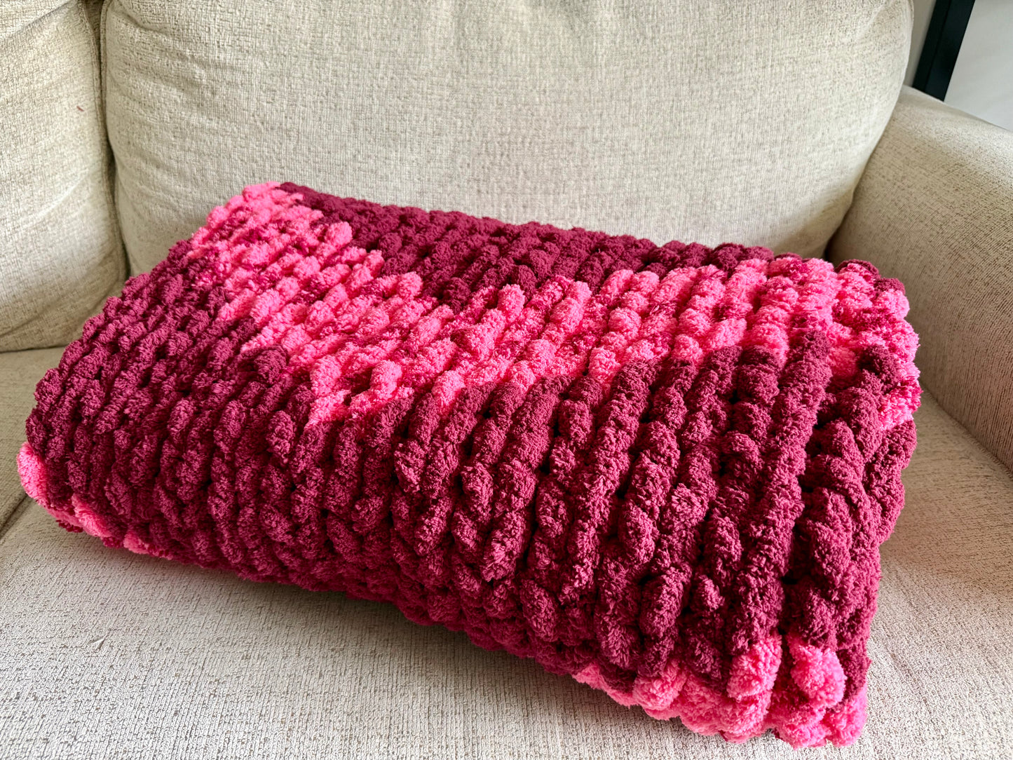 Blushing Waves Blanket 45x48”