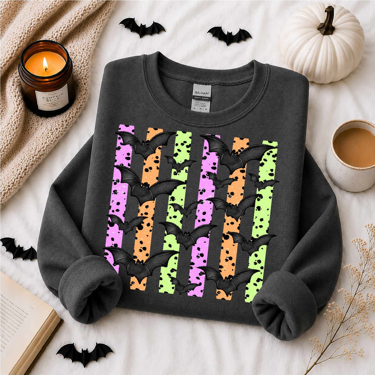 Halloween Bats Stripe Tee