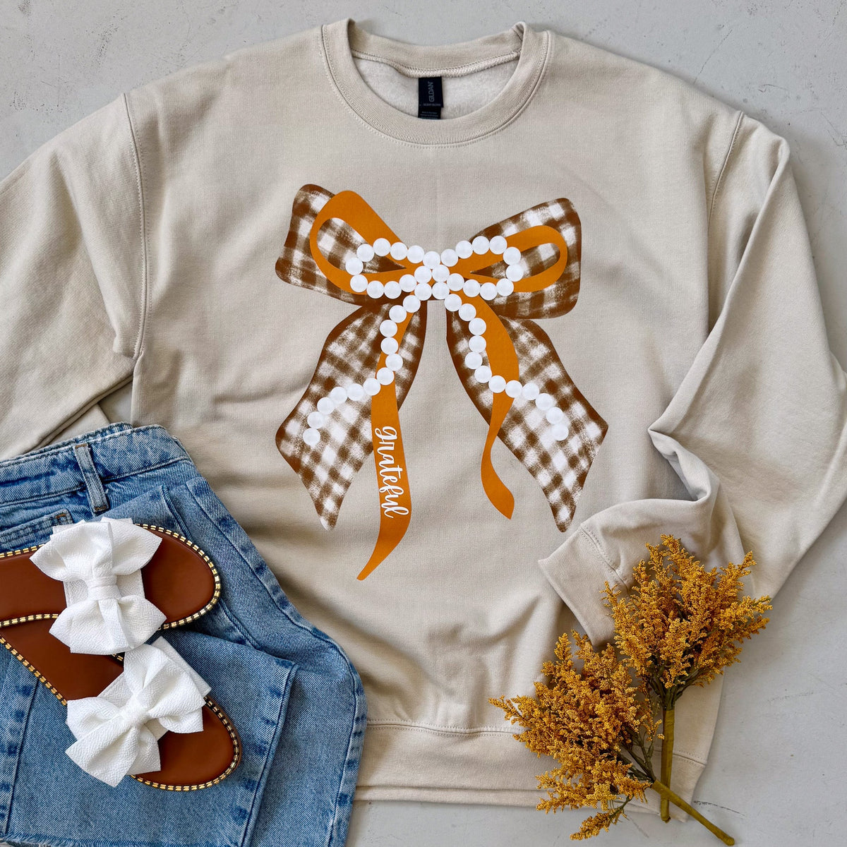 Thankful Bow Sweatshirt