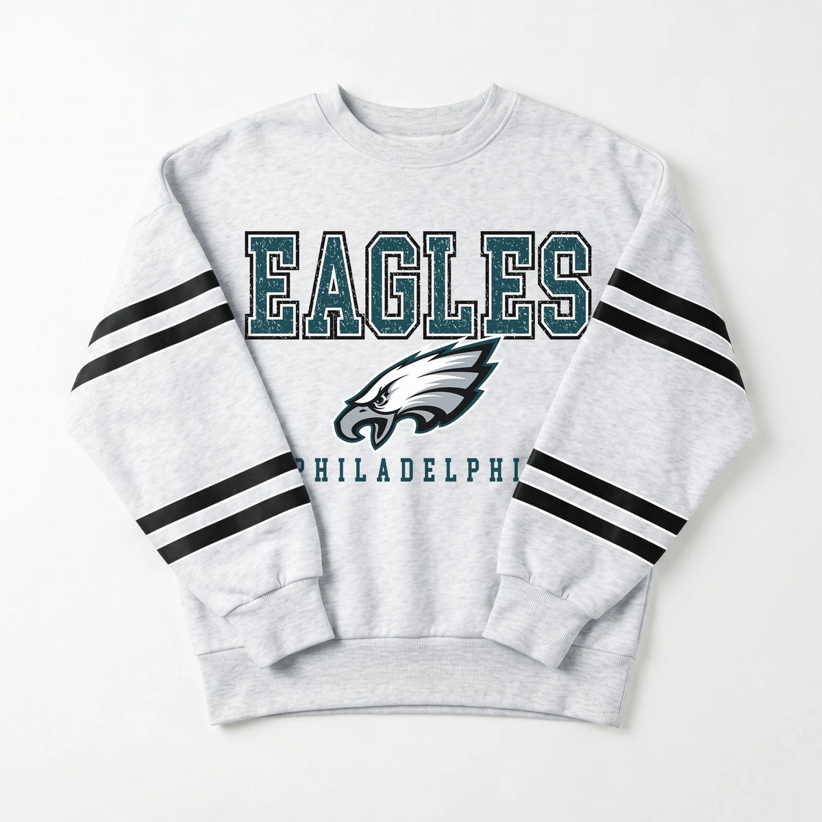 Philadelphia Eagles Stadium Stripes Stripe Sleeve Crewneck Sweatshirt