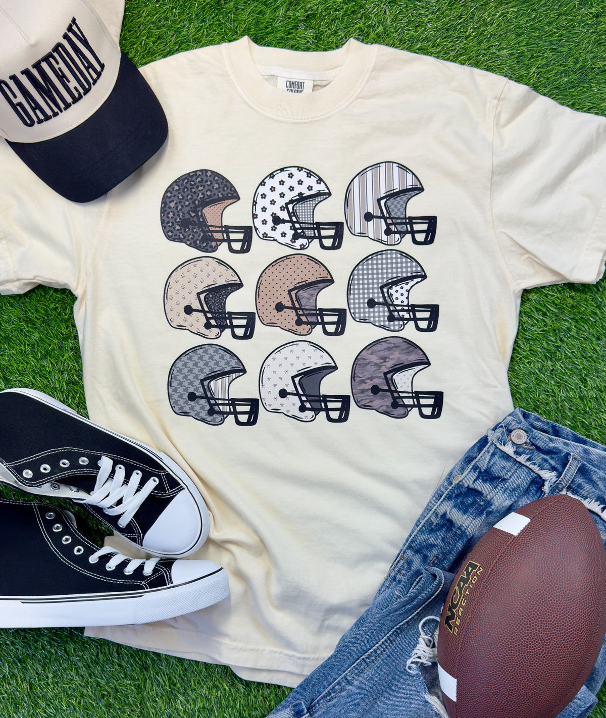 Neutral Football Helmet Graphic Tee