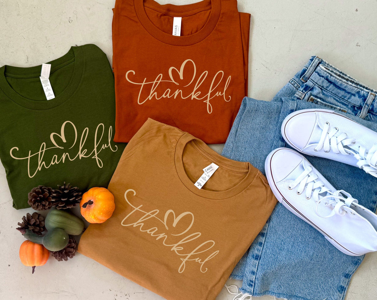 Thankful Script Tees