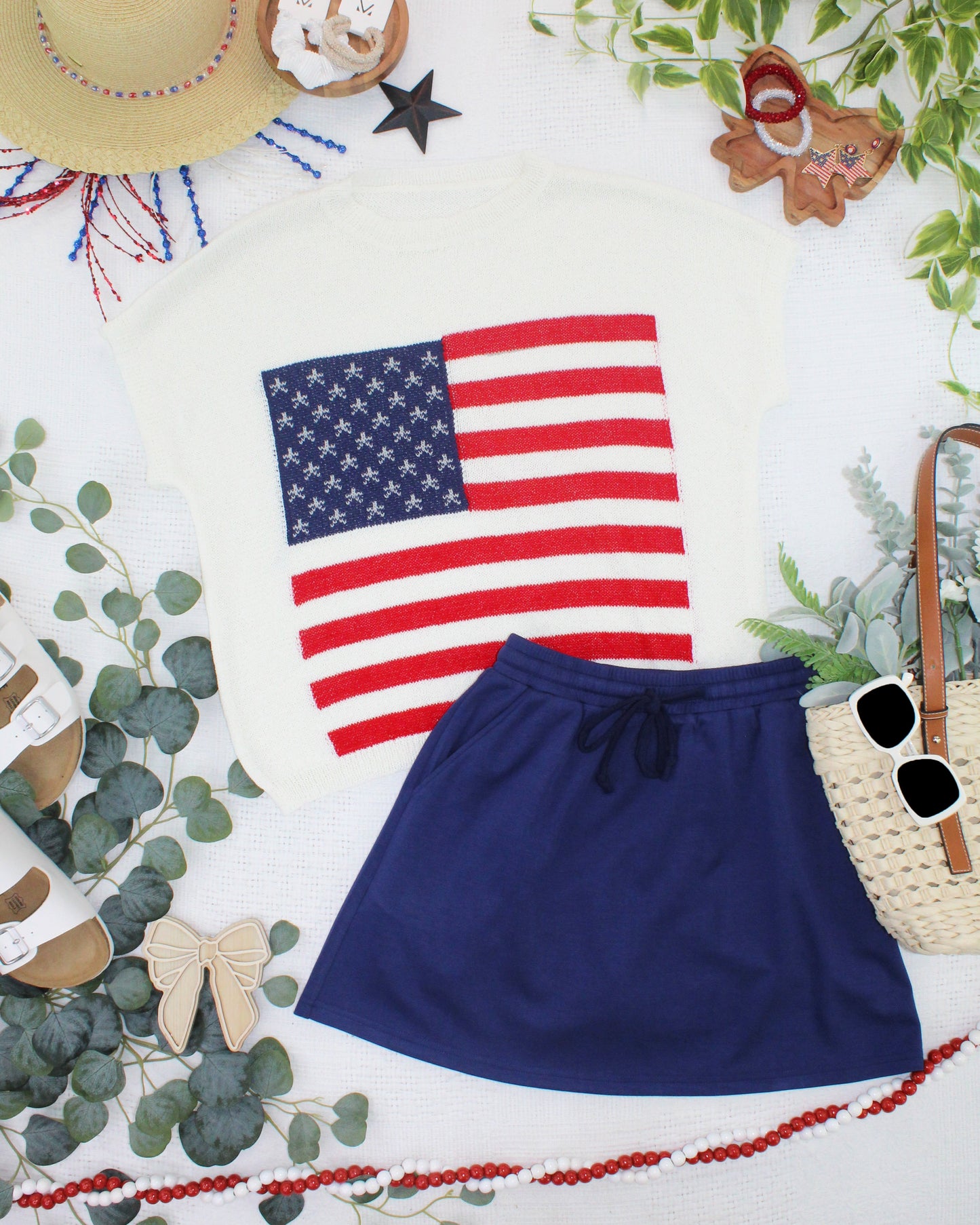 IN STOCK American Flag Open Knit Top