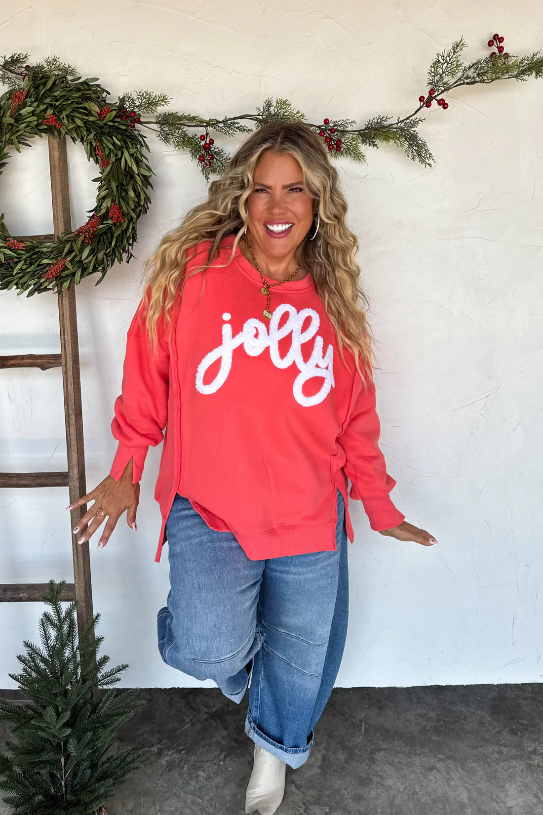 Jolly Holiday Pullover - Festive Red