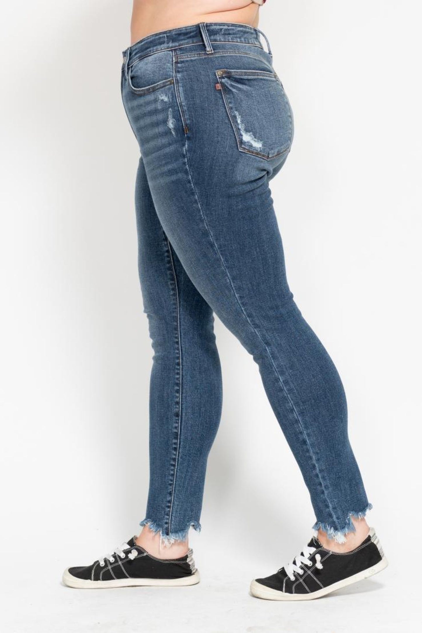Judy Blue Shark Bite Hem High Waist Skinny Jeans