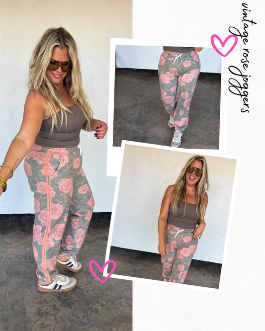 PREORDER: VINTAGE ROSE JOGGERS