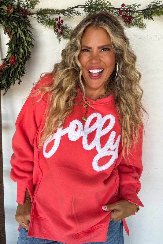 Jolly Holiday Pullover - Festive Red