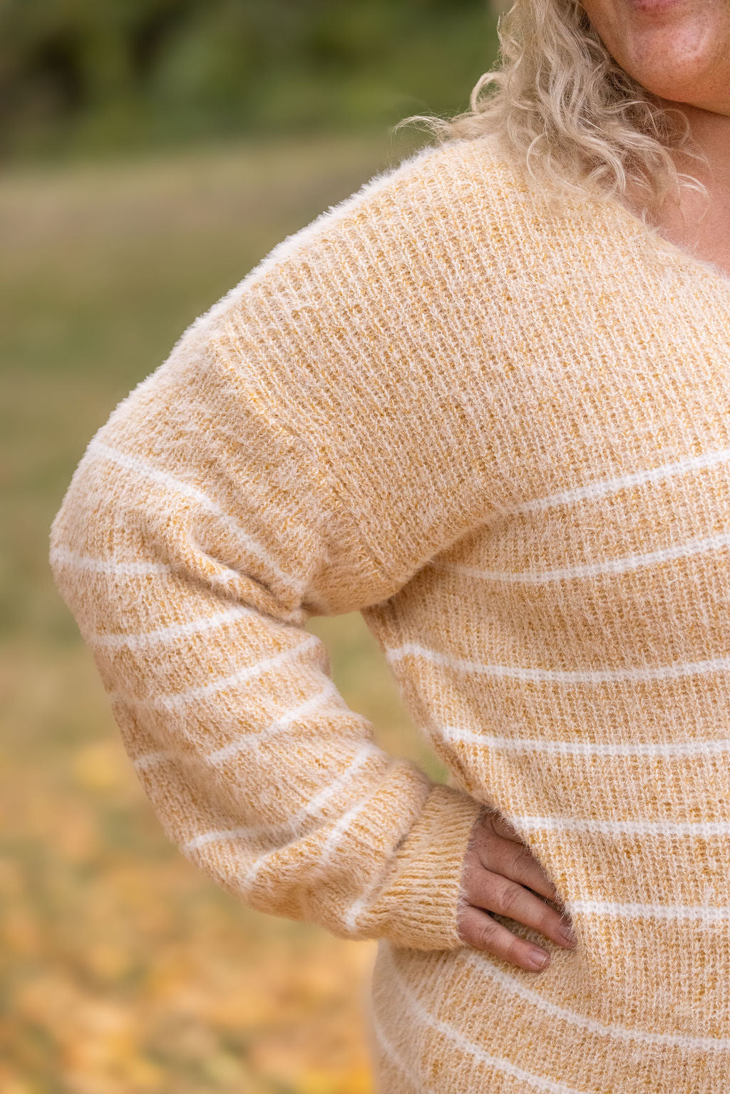 IN STOCK Cozy Striped Sweater - Mustard