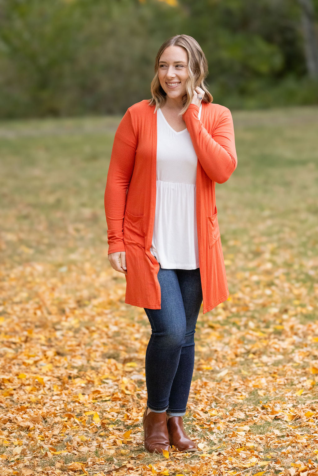 IN STOCK Classic Cardigan - Pumpkin