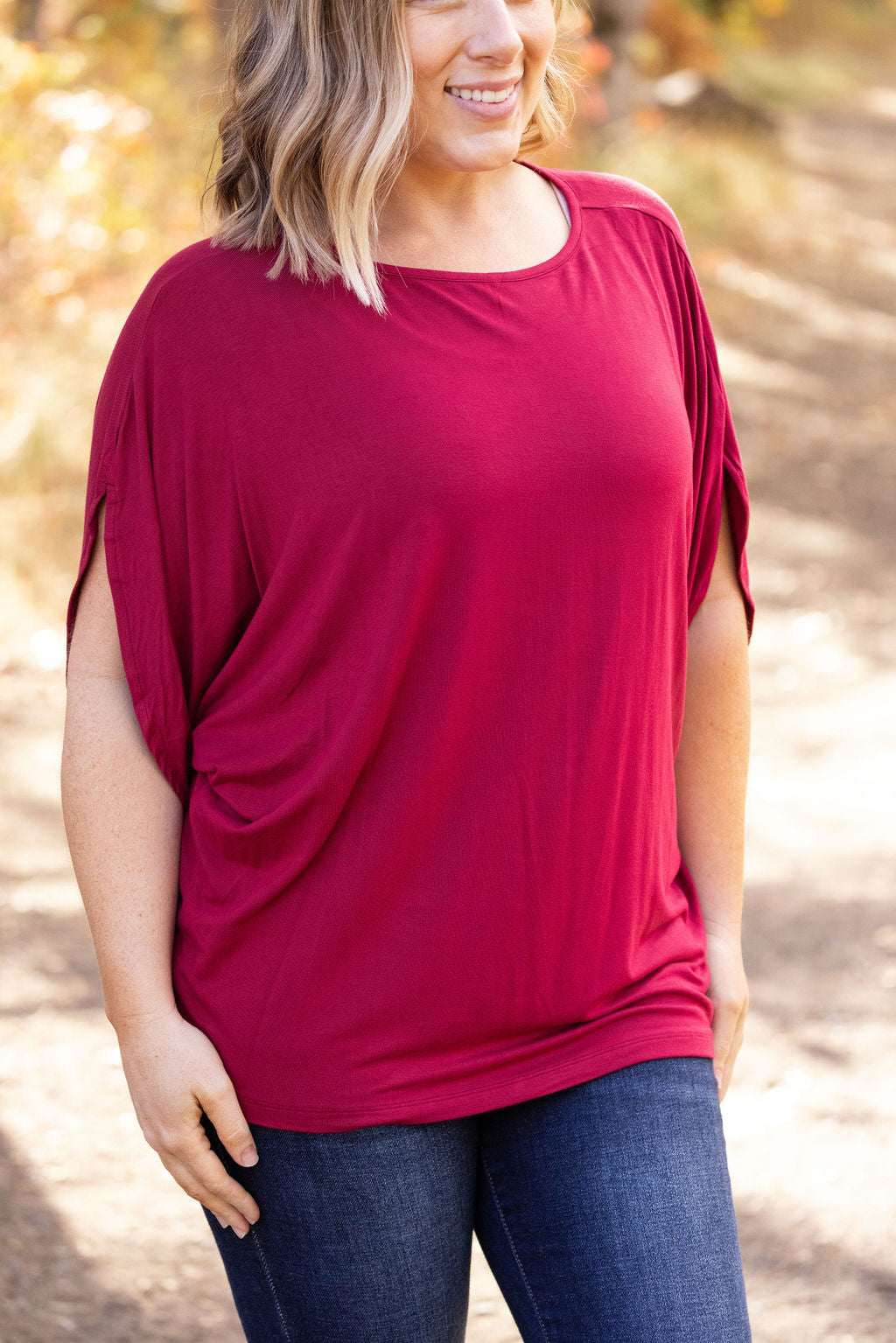 IN STOCK Darcy Dolman Top - Burgundy