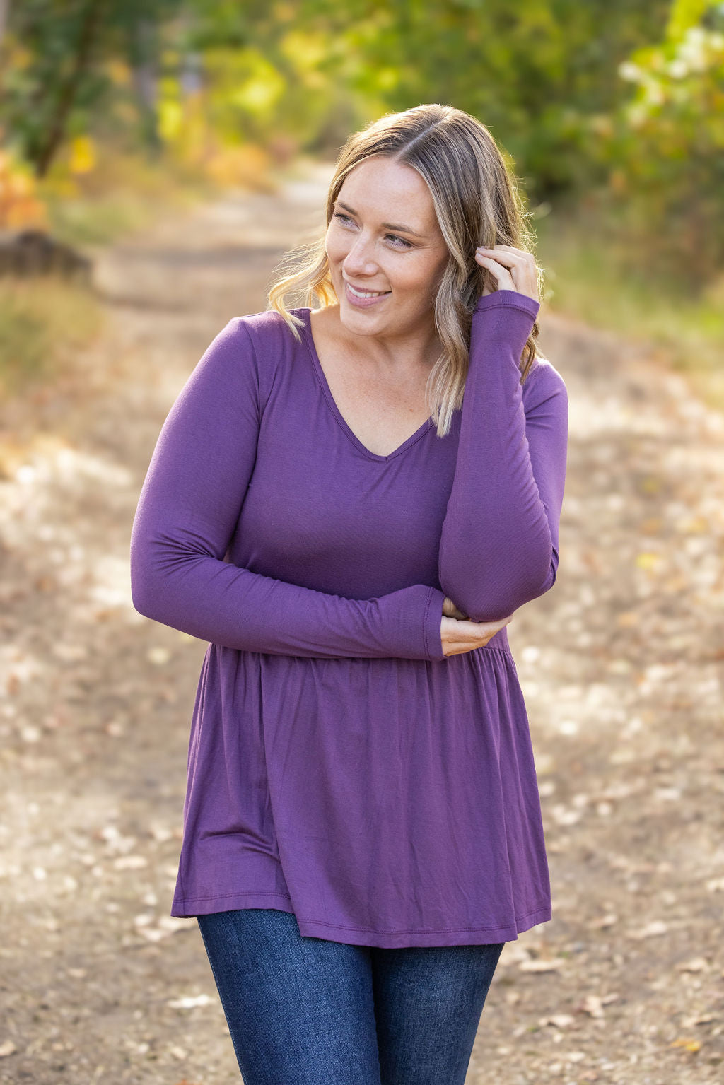 IN STOCK Long Sleeve Sarah Ruffle - Purple