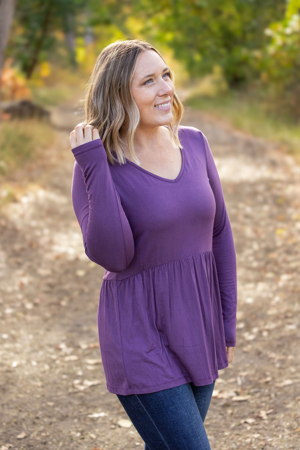 IN STOCK Long Sleeve Sarah Ruffle - Purple