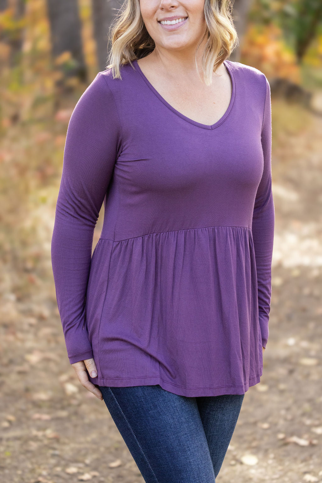 IN STOCK Long Sleeve Sarah Ruffle - Purple