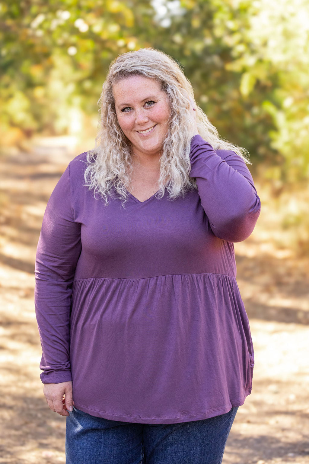 IN STOCK Long Sleeve Sarah Ruffle - Purple