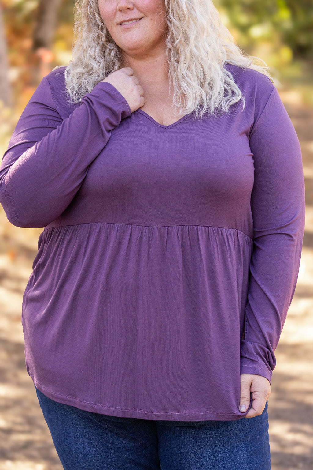 IN STOCK Long Sleeve Sarah Ruffle - Purple