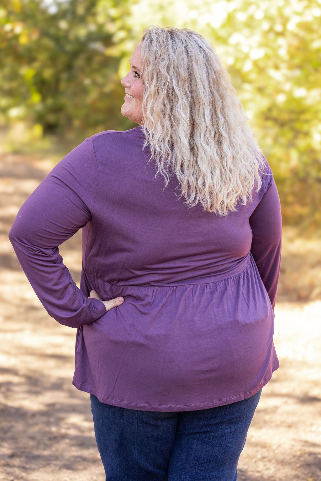 IN STOCK Long Sleeve Sarah Ruffle - Purple