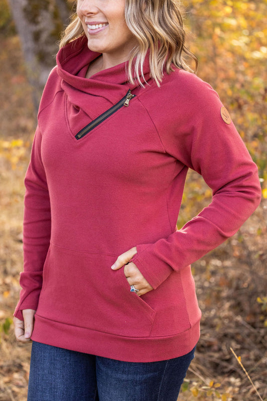 IN STOCK Classic Zoey ZipCowl Sweatshirt - Brick