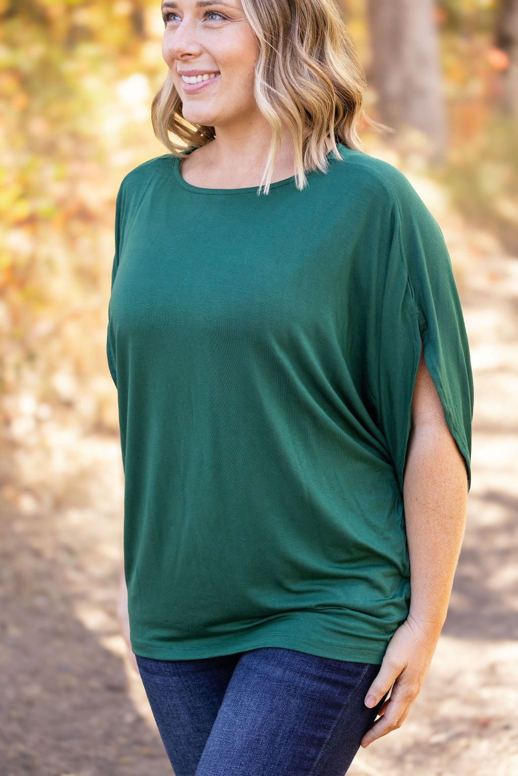 IN STOCK Darcy Dolman Top - Forest Green