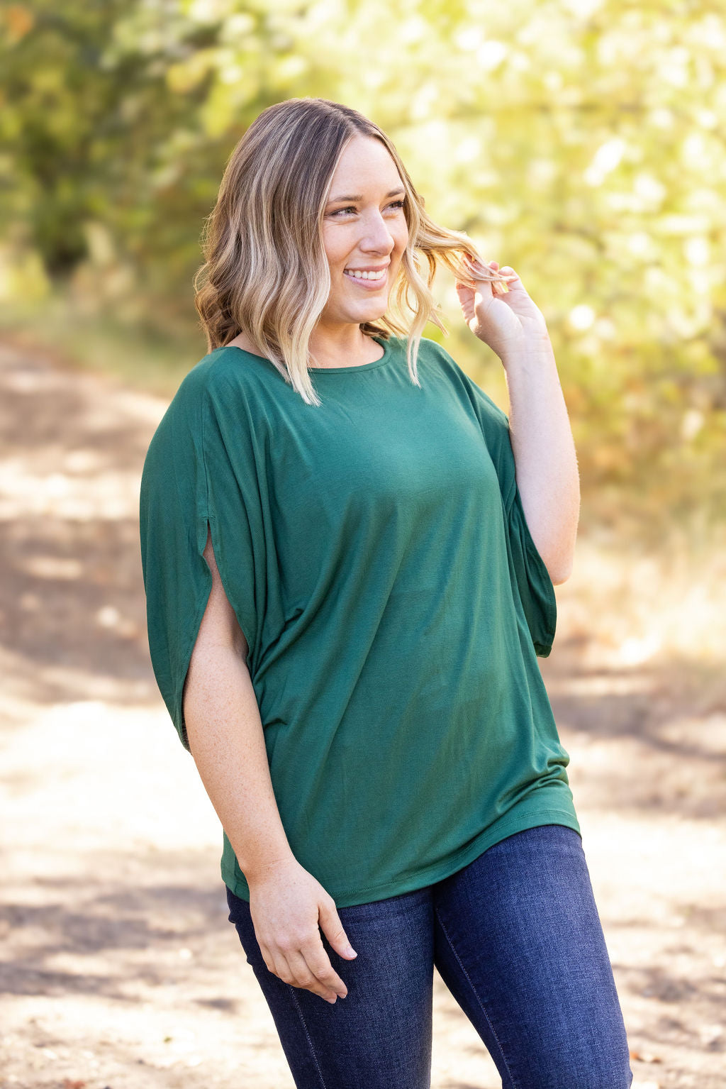 IN STOCK Darcy Dolman Top - Forest Green