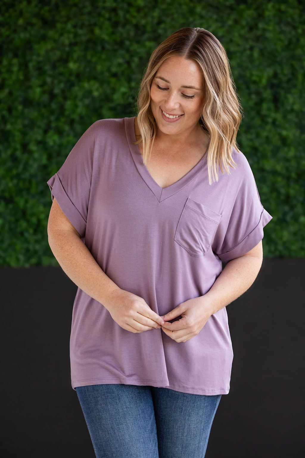 IN STOCK Sierra Pocket Tops - Dusty Purple