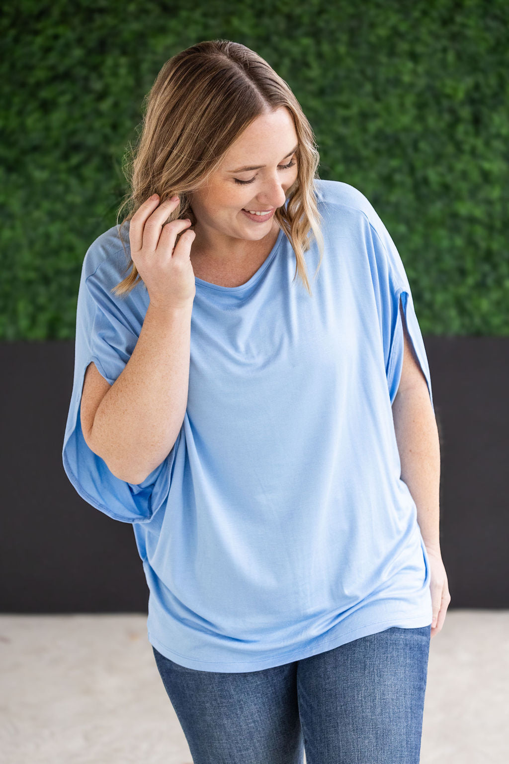 IN STOCK Darcy Dolman Top - Sky Blue