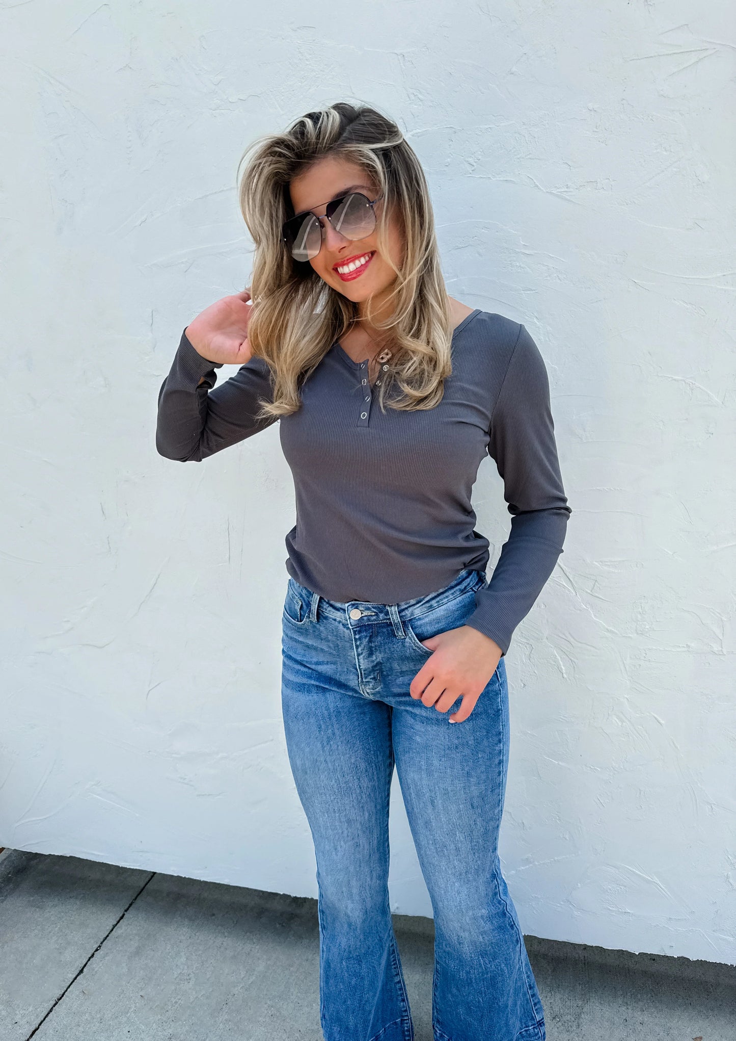 Blakeley Designs Brooklyn Snap Henley Top