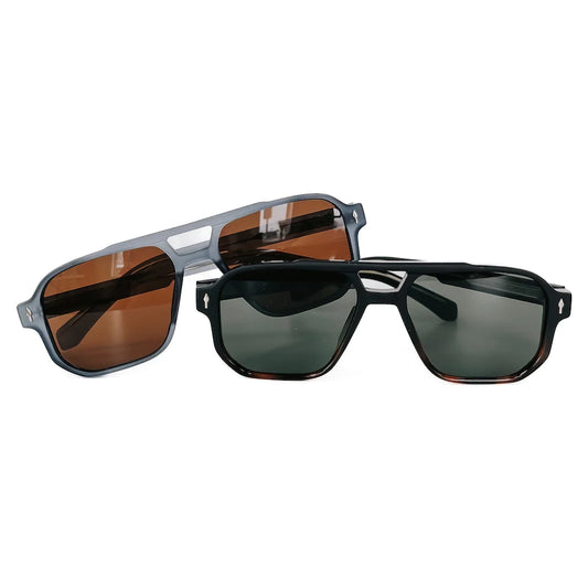 Pretty Simple Maverick Matte Double Bridge Aviator Sunglasses