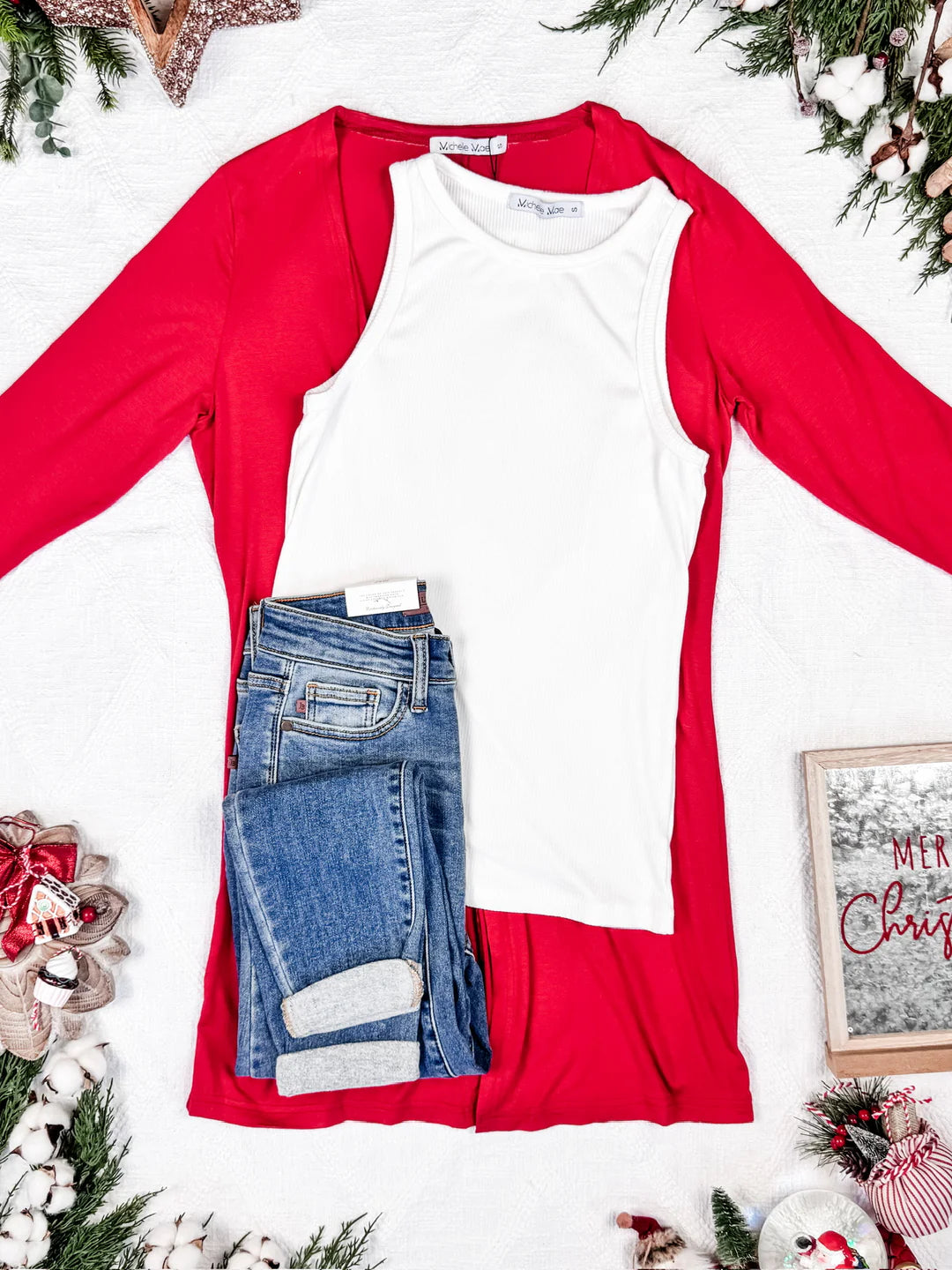 Michelle Mae Red Classic Cardigan