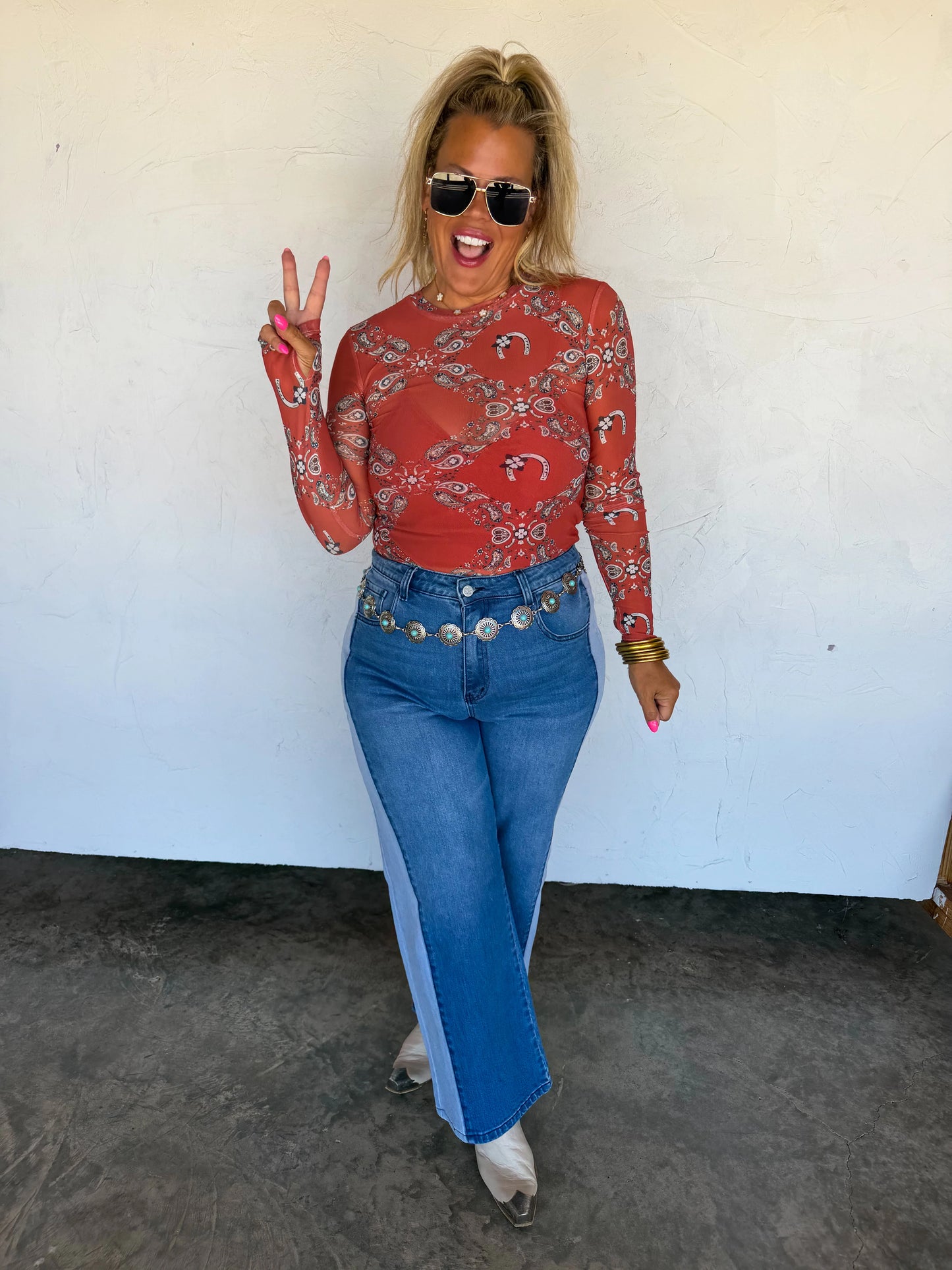 PREORDER- TWO TONE DENIM JEANS