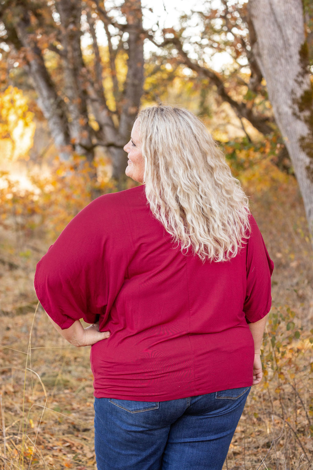 IN STOCK Darcy Dolman Top - Burgundy