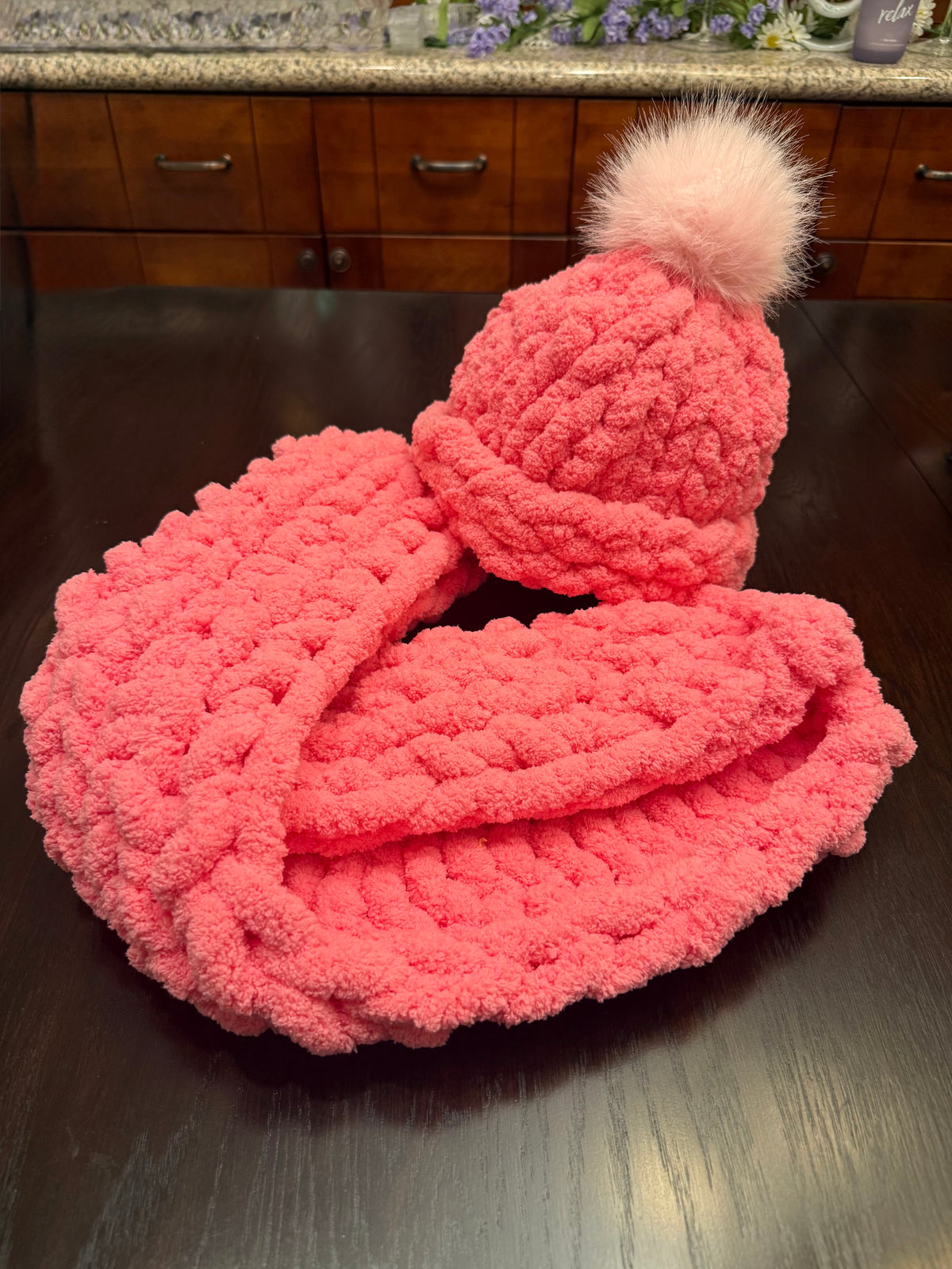 Chunky Knit Hat & Scarf Set