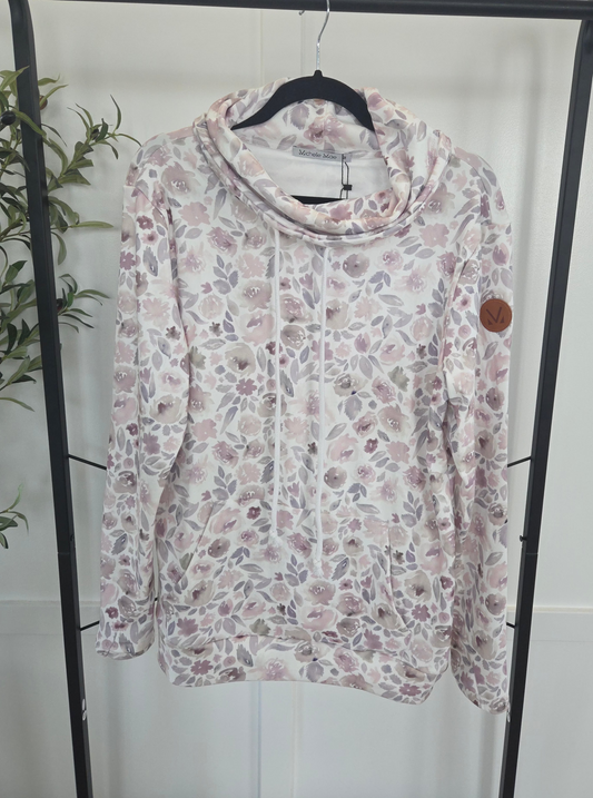 IN STOCK Soft Funnel Neck - Blush Floral