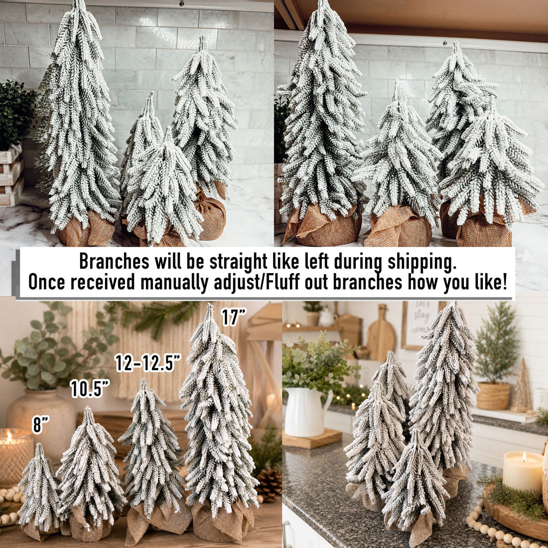 Snow Christmas Trees 4pk