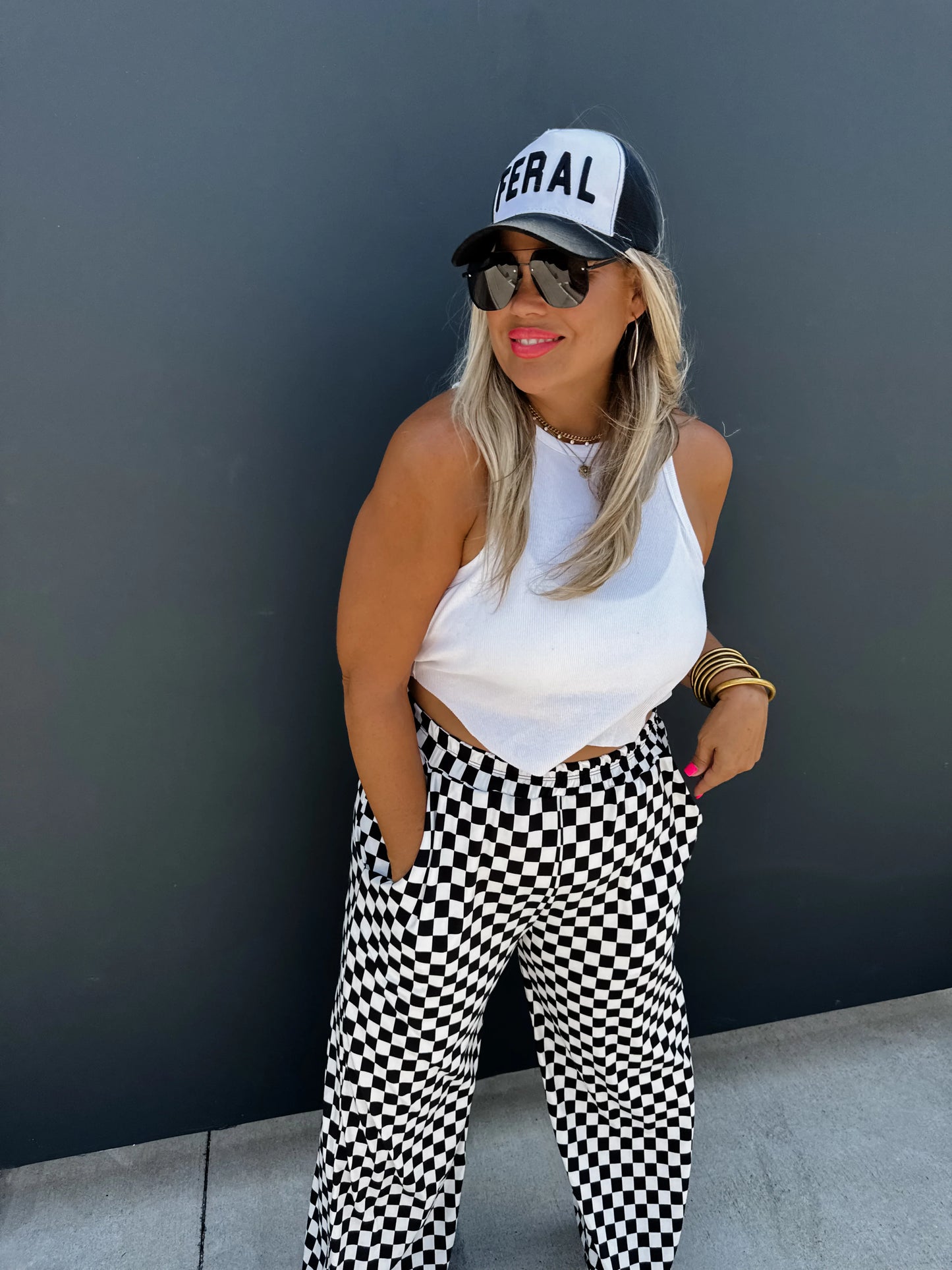 Blakeley Designs Bold Block Checker Pants