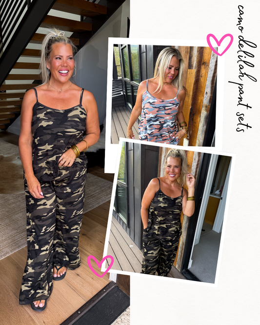 PREORDER- CAMO DELILAH PANT SETS