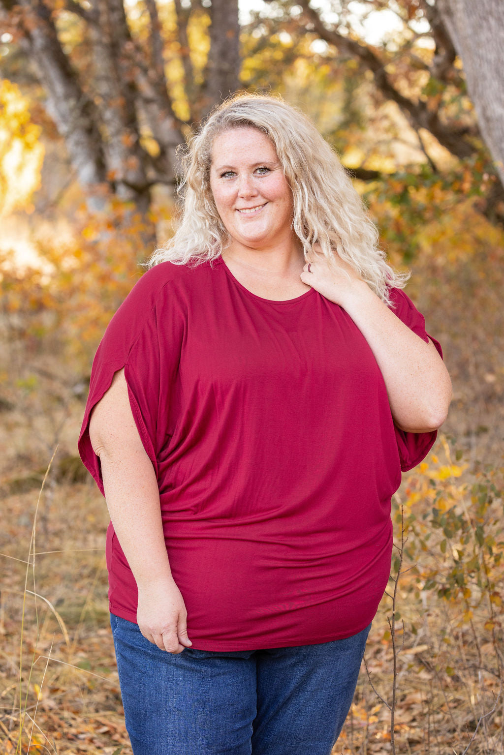 IN STOCK Darcy Dolman Top - Burgundy