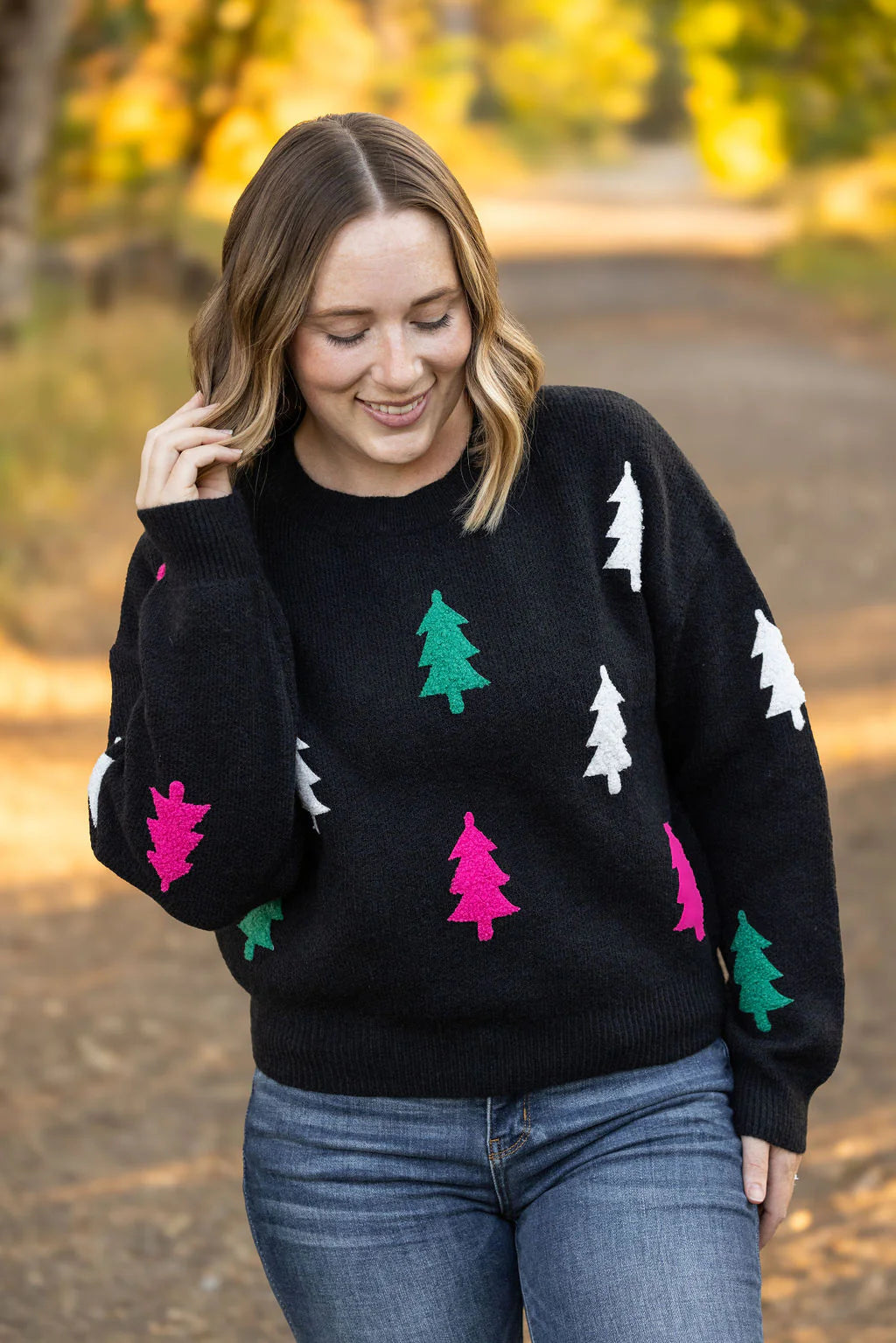 Michelle Mae Festive Bright Trees Sweater