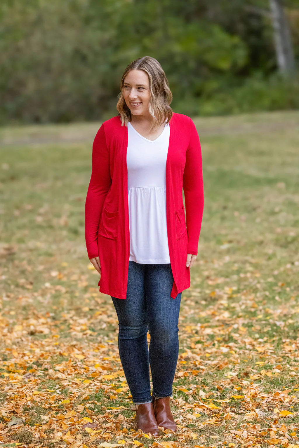 Michelle Mae Red Classic Cardigan