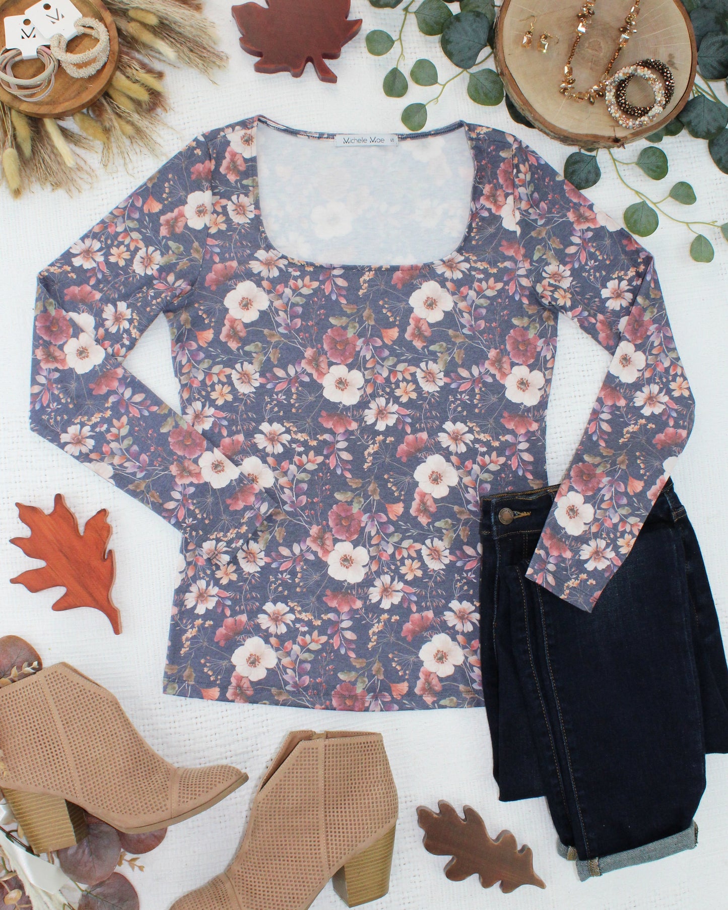 IN STOCK Alyssa Long Sleeve Top - Blushwood Floral