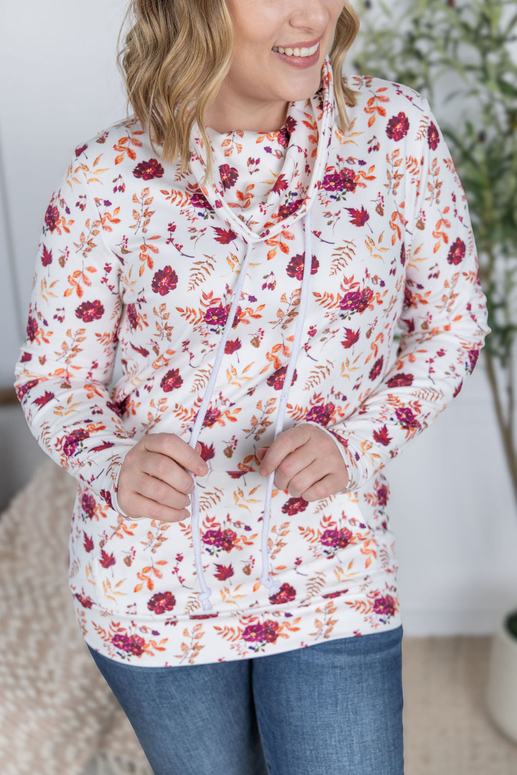 IN STOCK Soft Funnel Neck - Autumn Floral