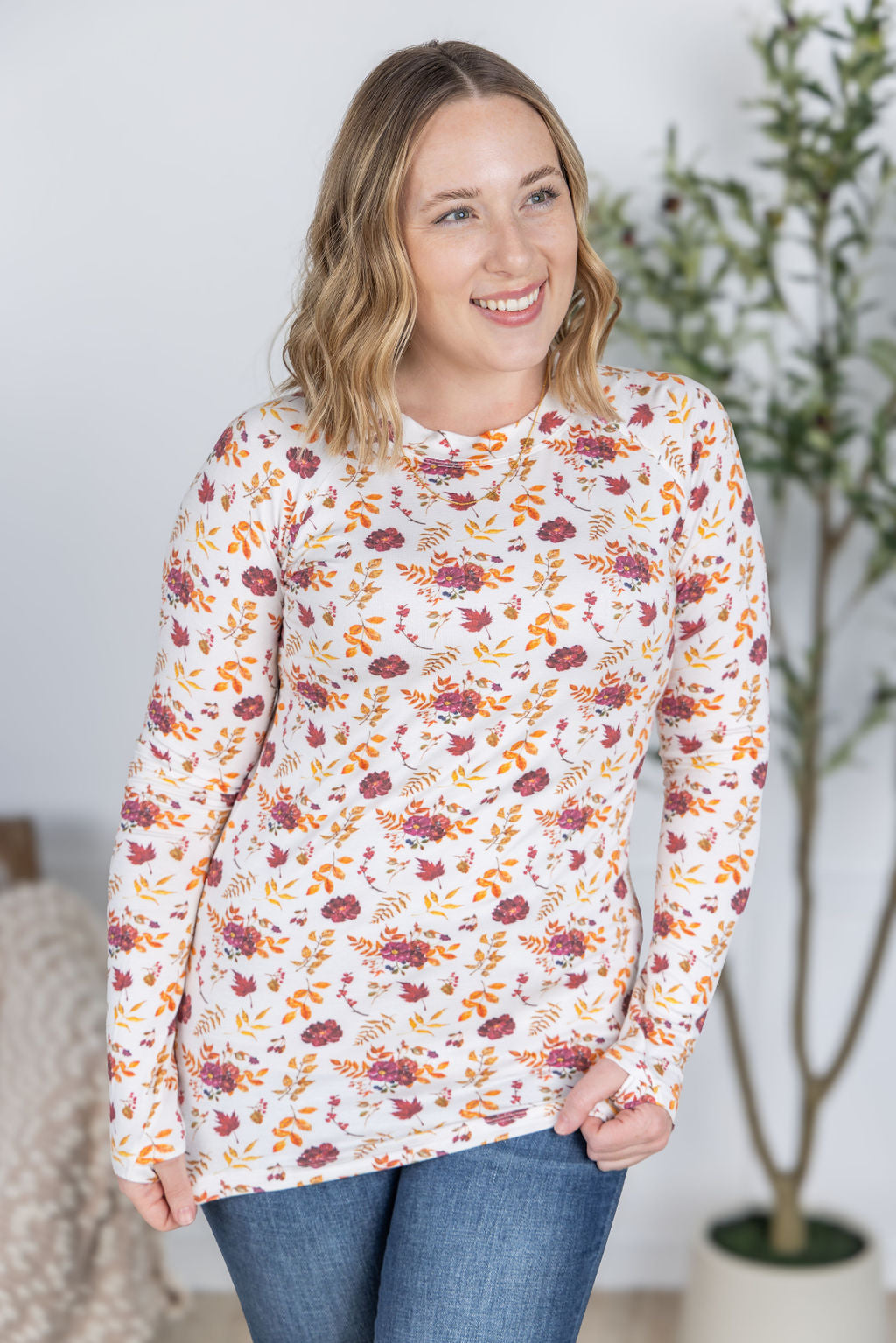IN STOCK Blair Long Sleeve Top - Autumn Floral