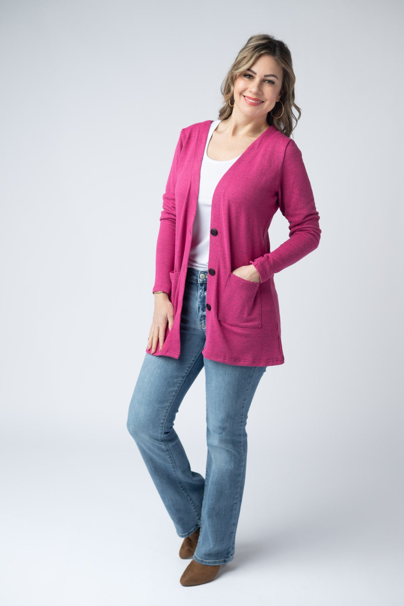 IN STOCK Cori Cardigan - Hot Pink