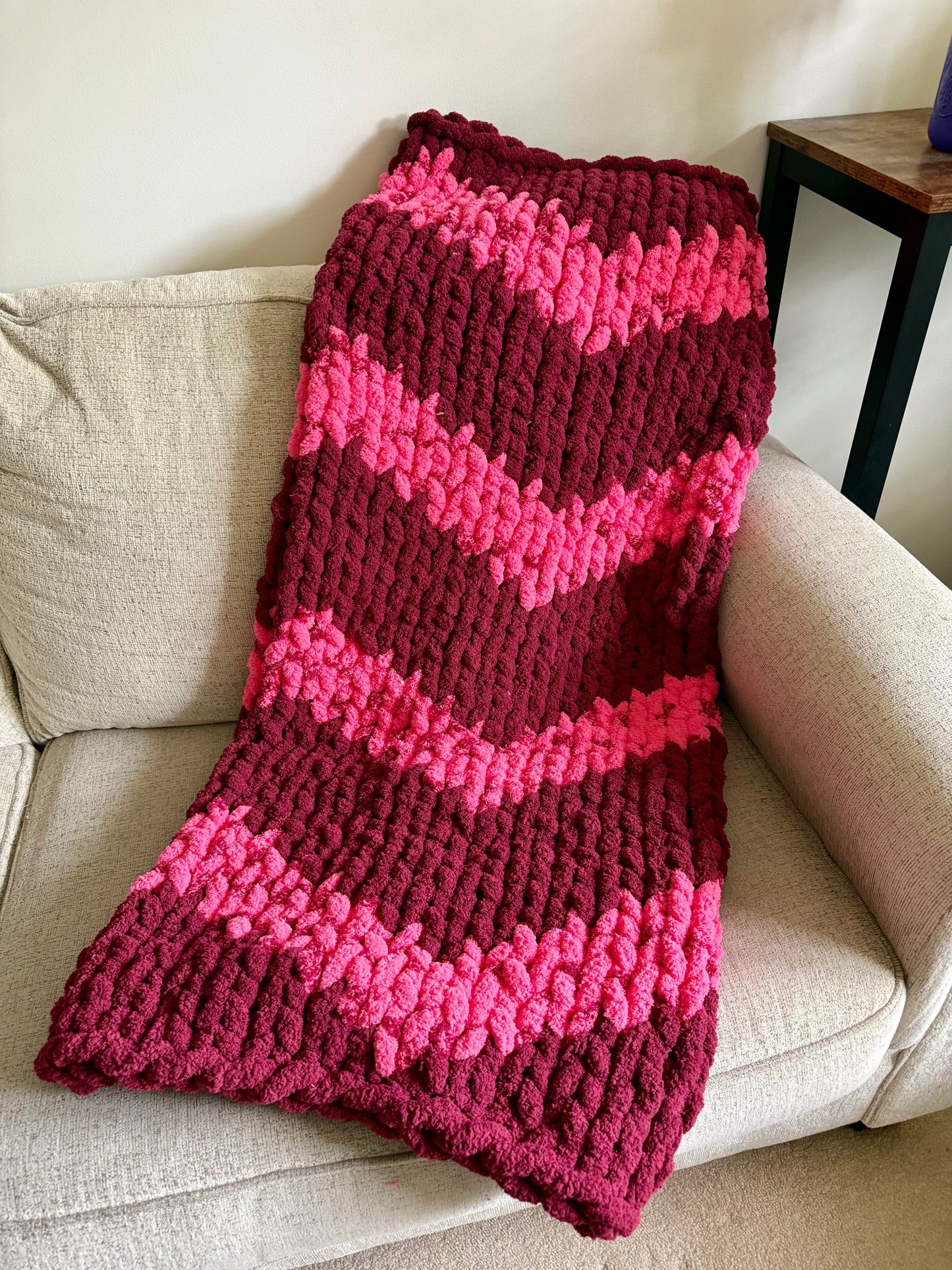Blushing Waves Blanket 45x48”