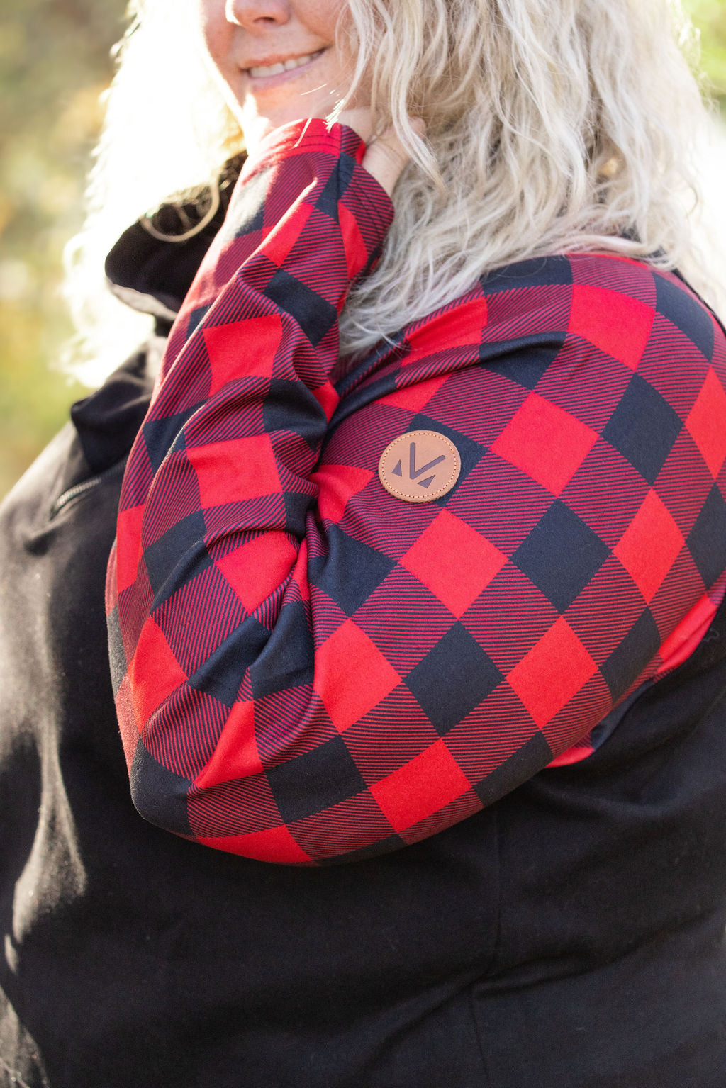 IN STOCK Zoey ZipCowl - Black and Buffalo Plaid