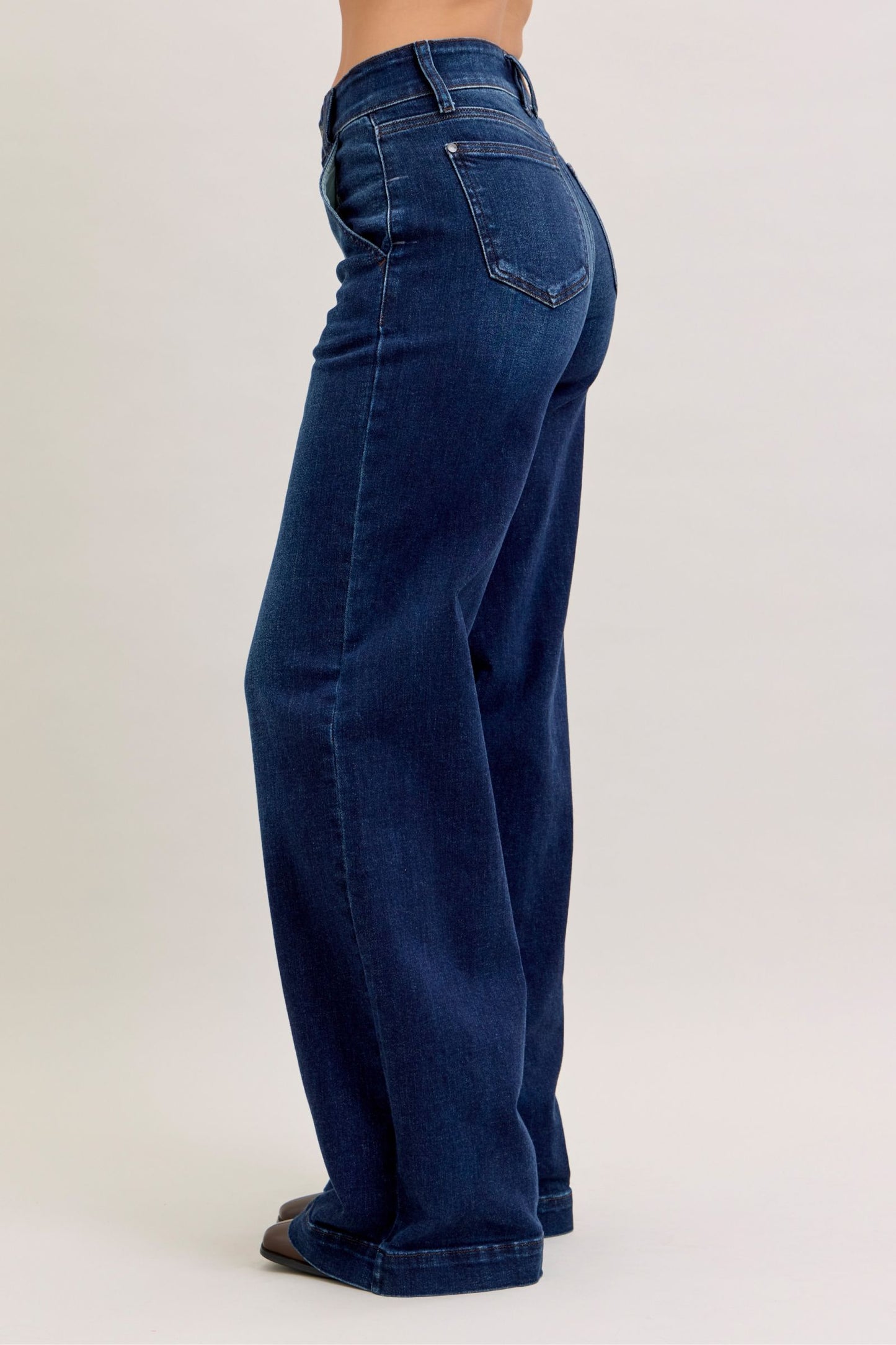 Judy Blue High Waist Trouser Wide Leg Jeans