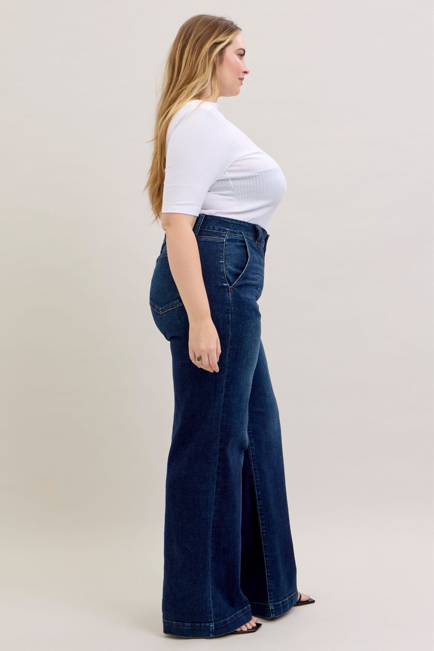 Judy Blue High Waist Trouser Wide Leg Jeans
