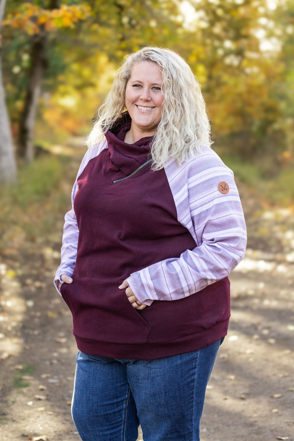 IN STOCK Classic Zoey ZipCowl Sweatshirt - Berry Serape