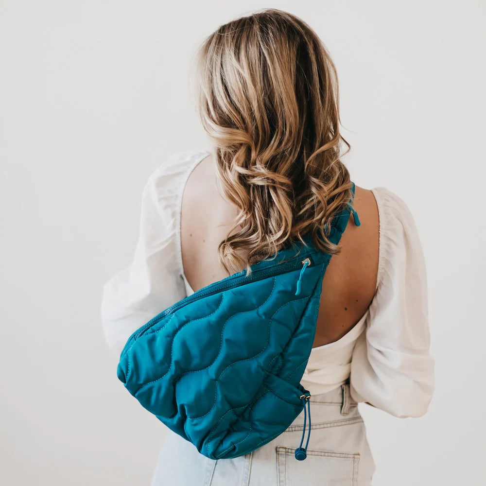 Pretty Simple Striding Through Philly Puffer Sling Bag & Backpack
