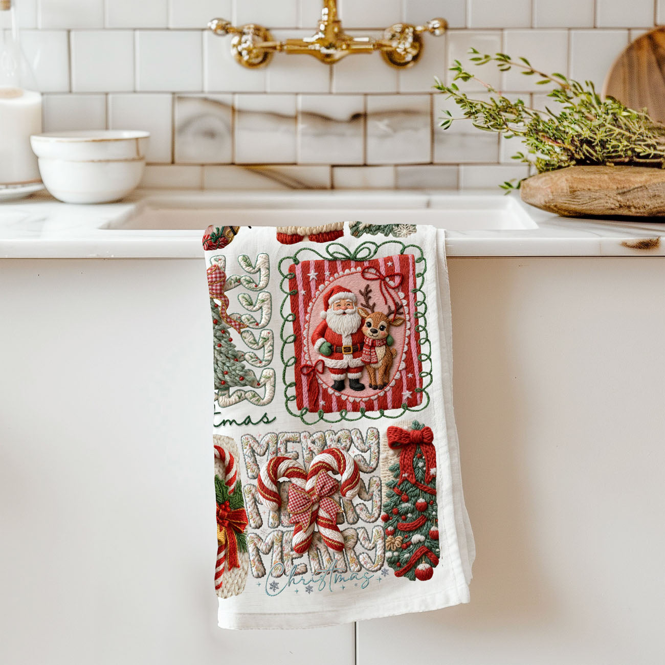 festive icons christmas kitchen towel design
holiday themed kitchen towel santa tree gingerbread
cute christmas characters kitchen decor towel
classic christmas symbols kitchen towel design
holiday icon print kitchen towel crochet style